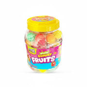 Splash Gummy Fruits 1080g (60 Stück) – 3D Fruchtgummi mit flüssigem Kern – Vorratsdose mit einzeln verpackten Fruchtformen